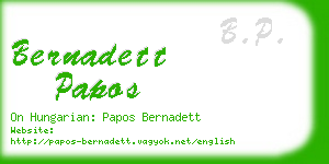 bernadett papos business card